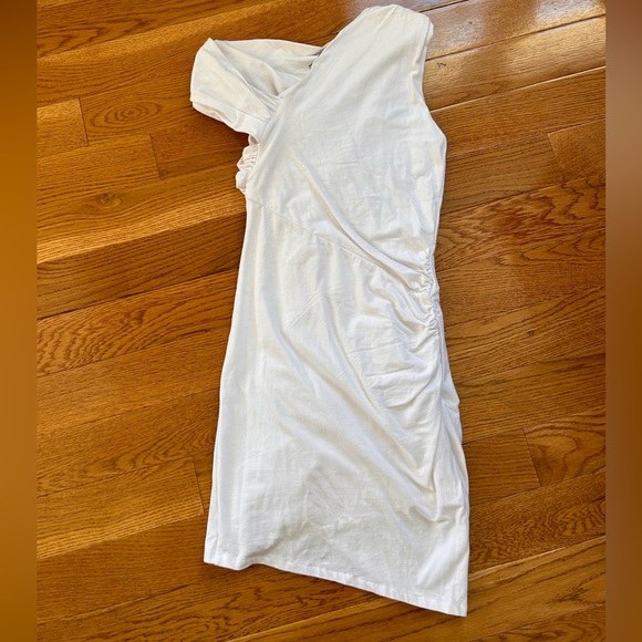 IRO Ermett Draped Jersey Dress In White, XS - Picture 7 of 10